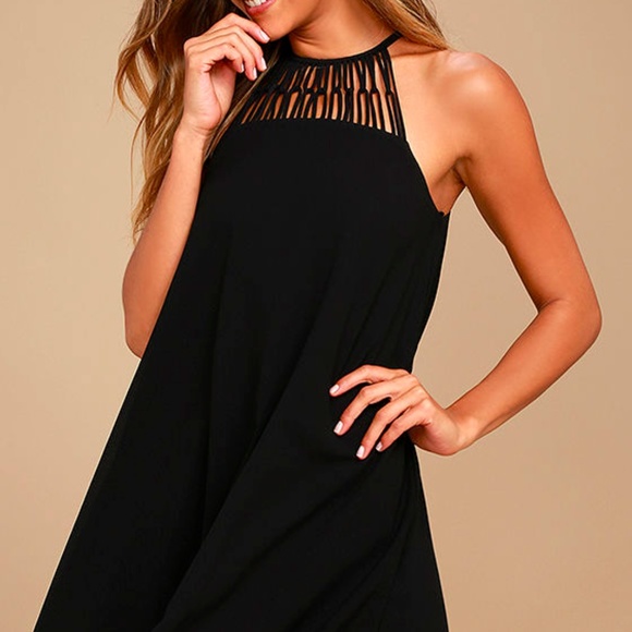 Lulus TELL ME BLACK SWING DRESS - Picture 1 of 3
